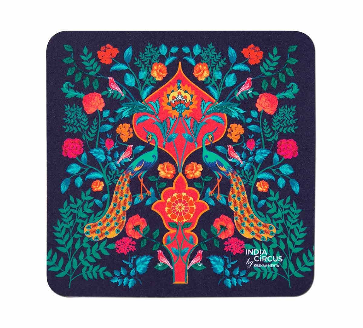 India Circus Fuchsia Birds and Floral Burst Table Coaster