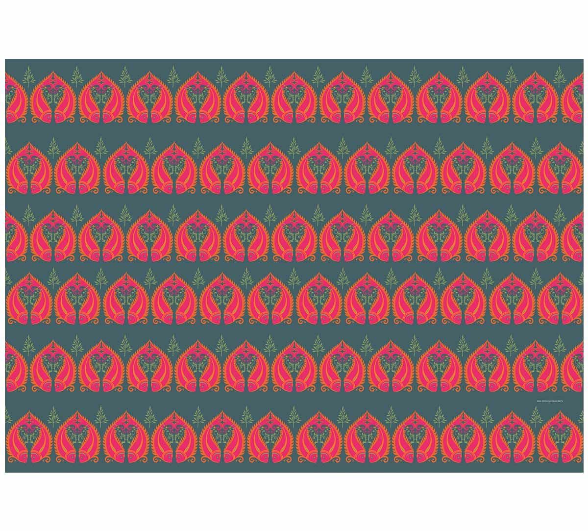 India Circus Fuchsia Fish Romance Gift Wrapping Paper