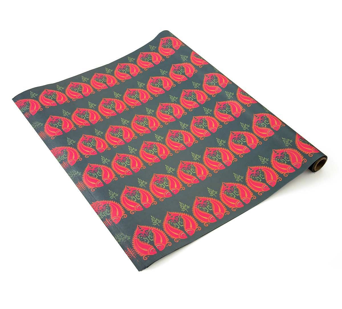 India Circus Fuchsia Fish Romance Gift Wrapping Paper