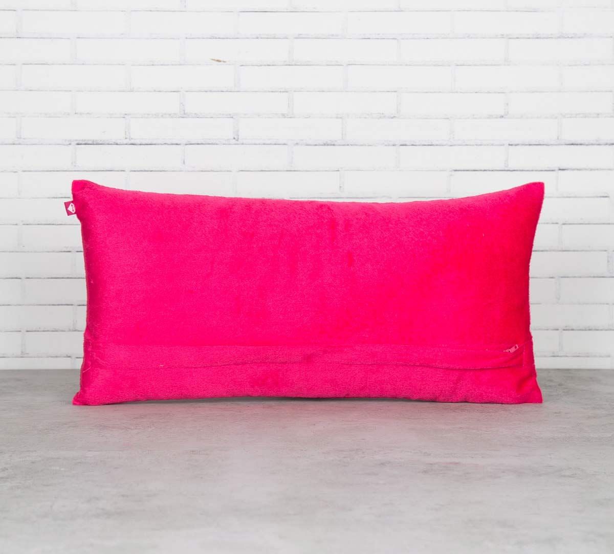 India Circus Fuchsia Palmira Blended Velvet Cushion Cover