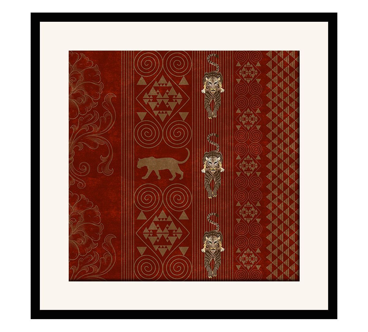 India Circus Geometrical Empress 16 x 16 and 24 x 24 Framed Wall Art