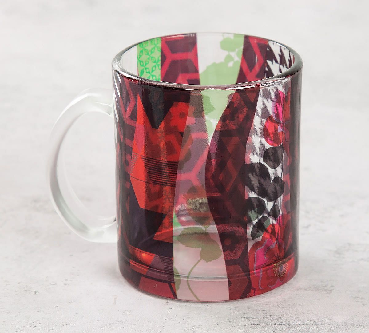 India Circus Geometrical Straps Glass Mug