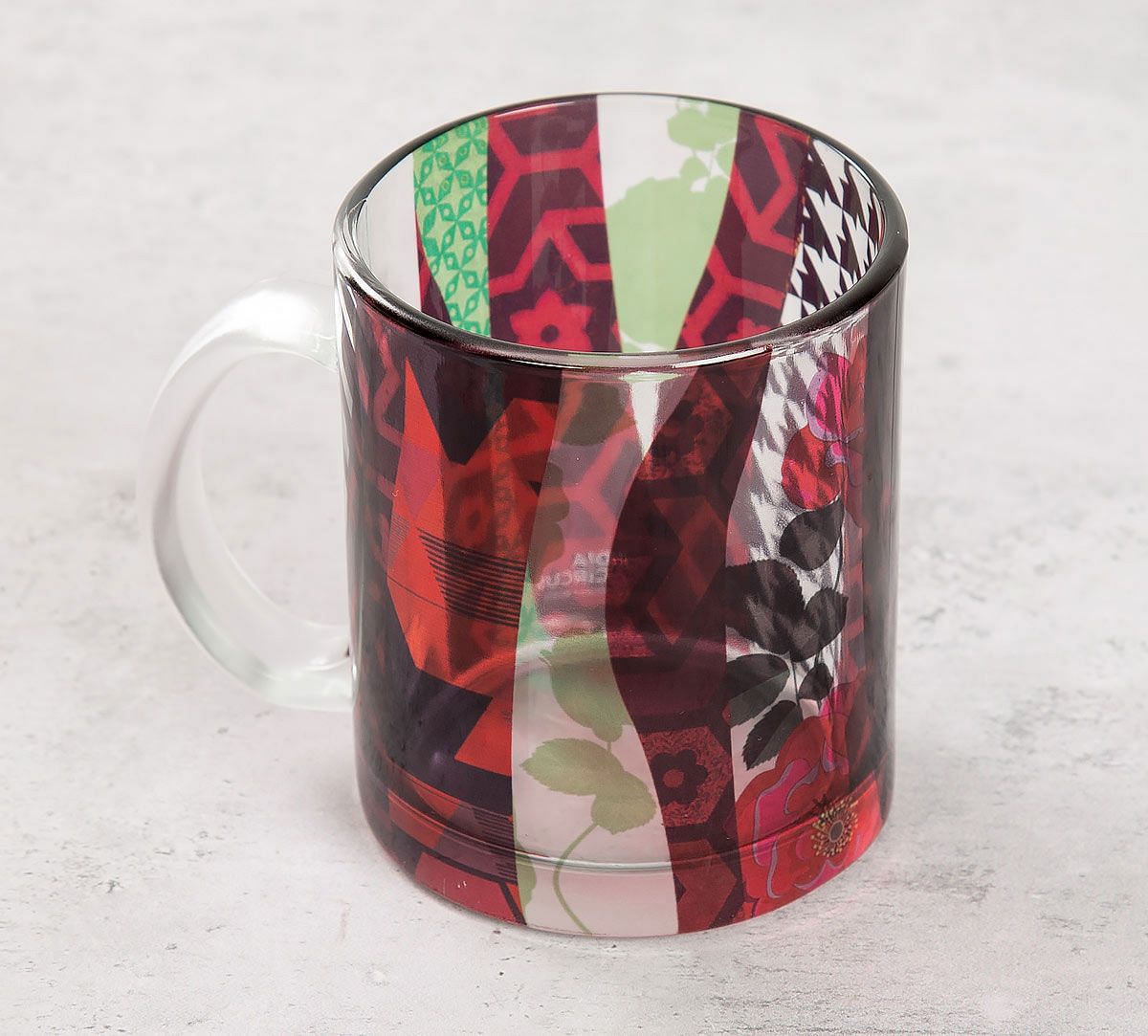 India Circus Geometrical Straps Glass Mug