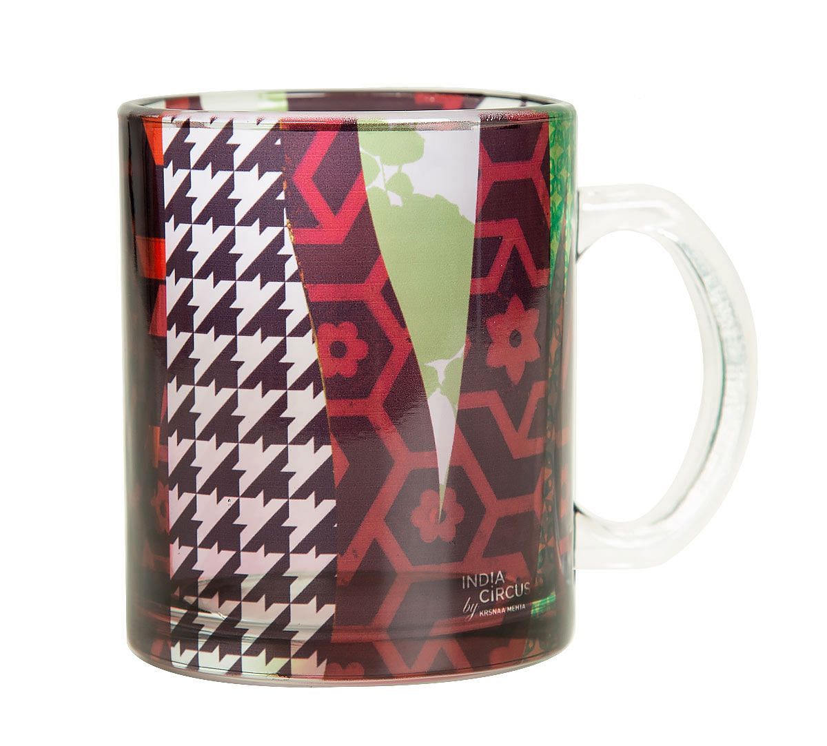 India Circus Geometrical Straps Glass Mug