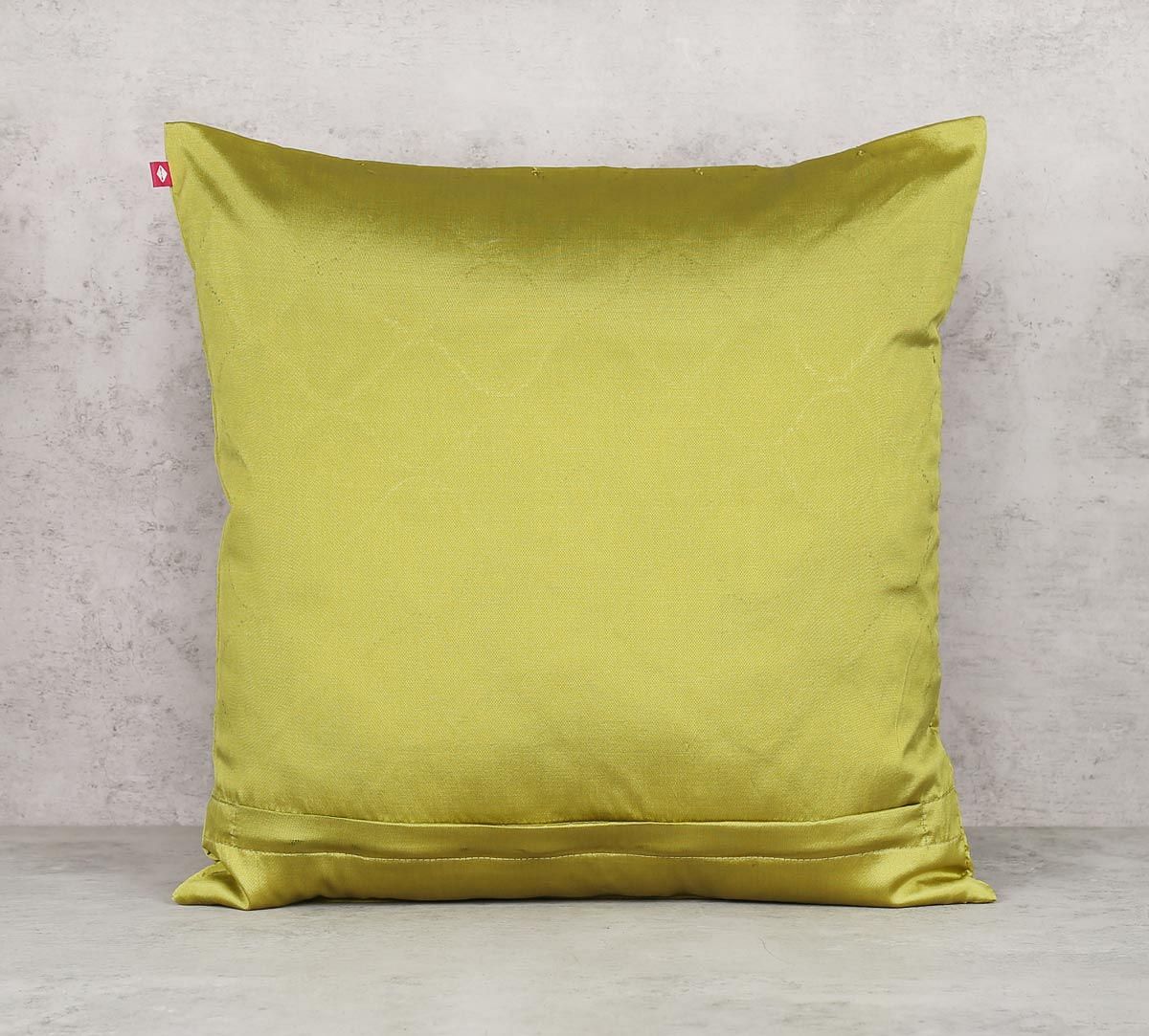 India Circus Gold Bead Olive Green Cushion Cover