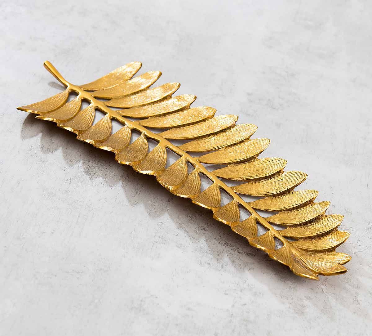 India Circus Golden Palm Leaf Platter