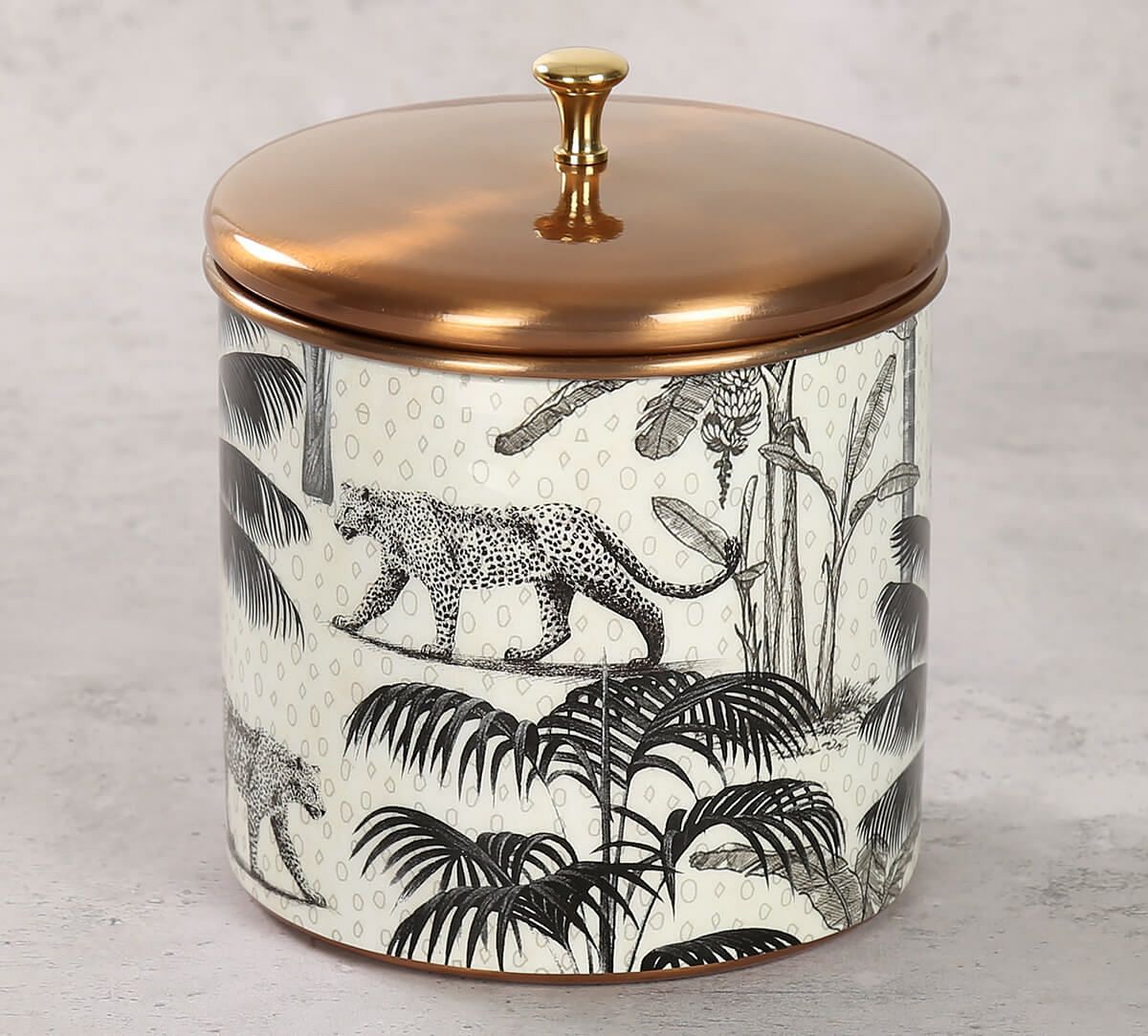 India Circus Grayscale Safari Storage Jar