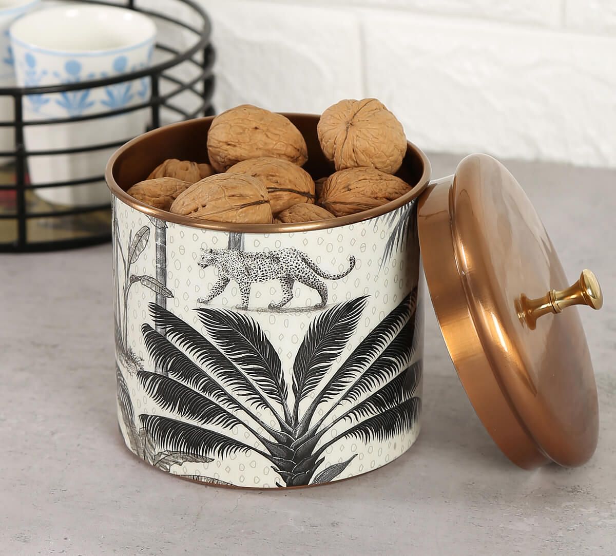 India Circus Grayscale Safari Storage Jar