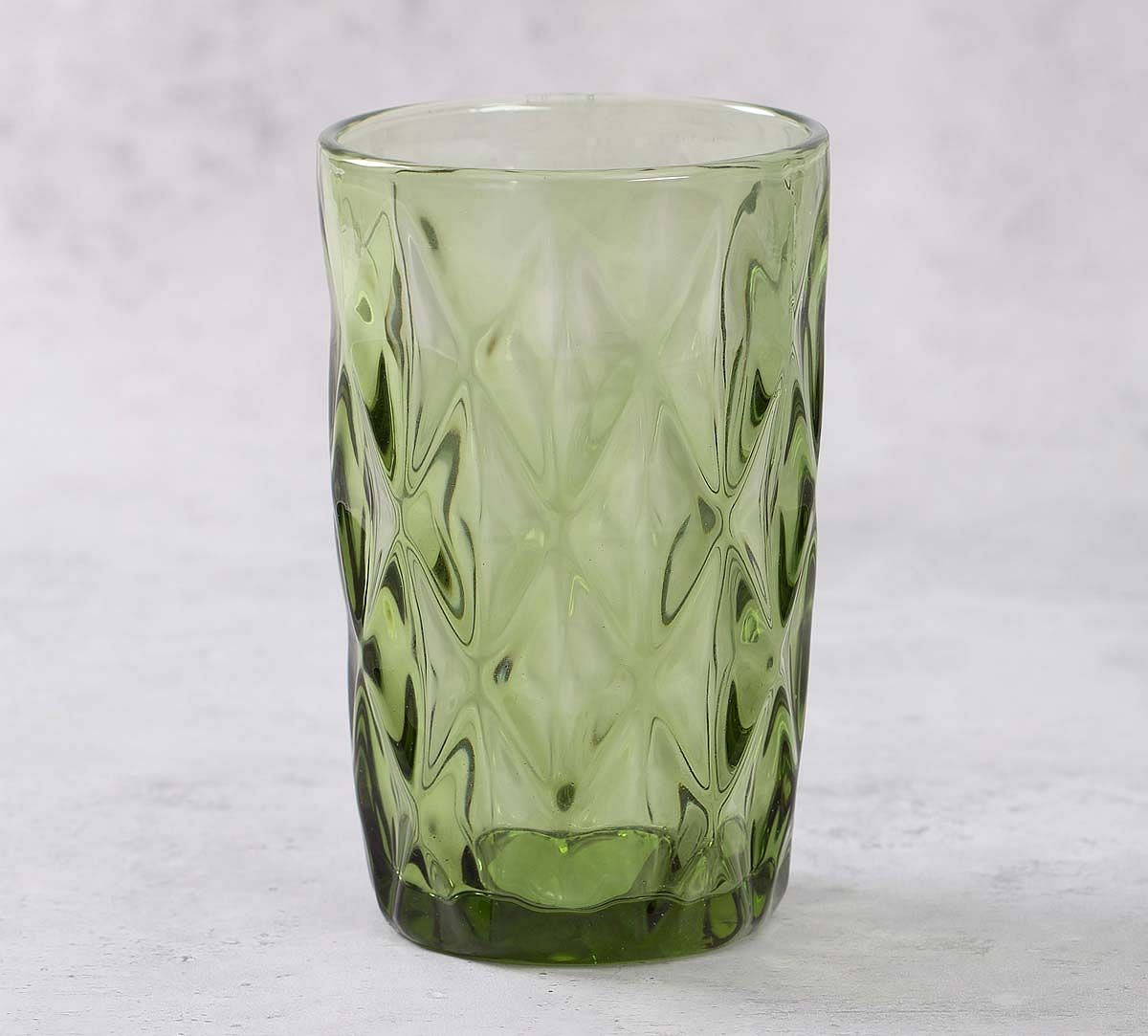 India Circus Green Orchid Regular Glass Tumbler