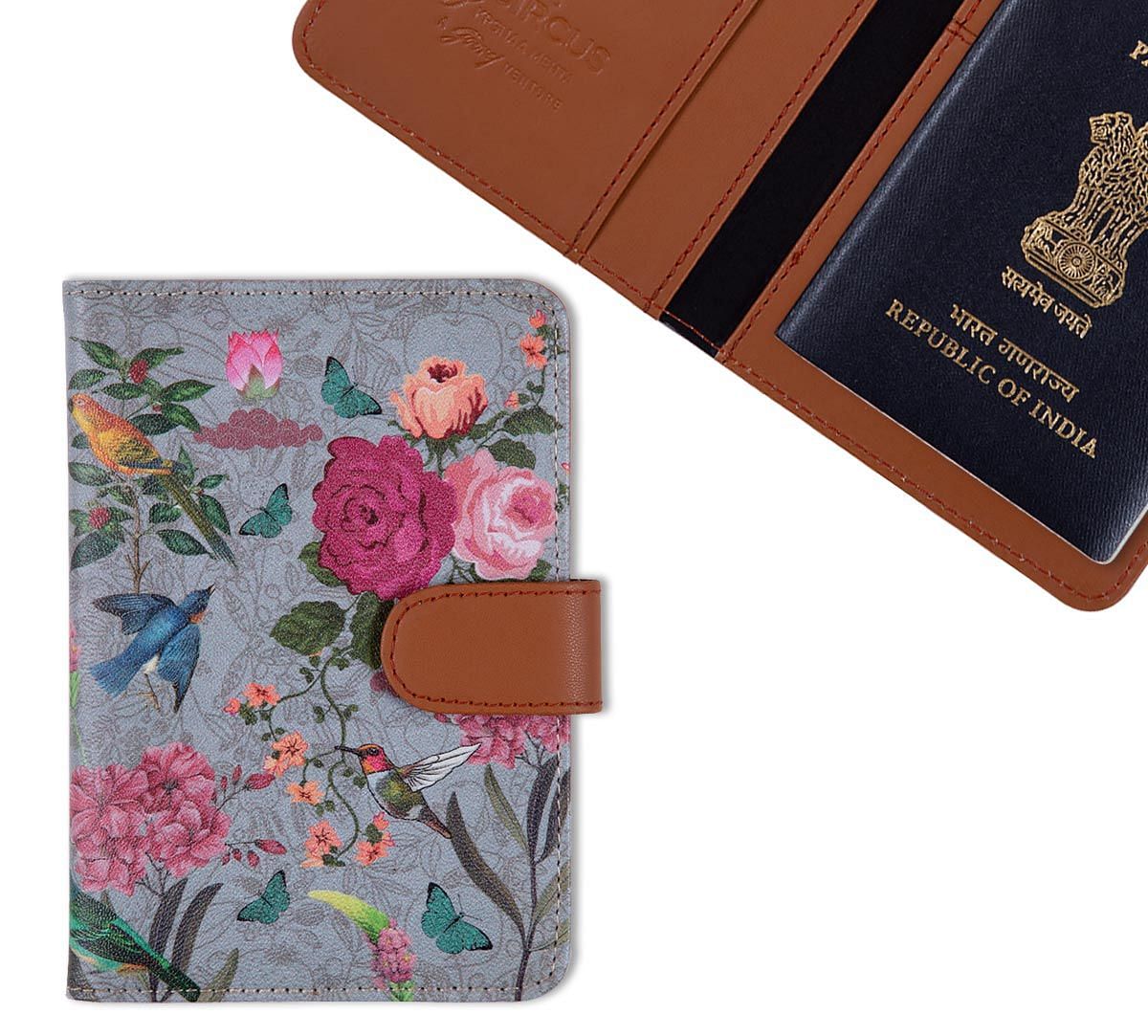 India Circus Grey Bird Land Passport Cover