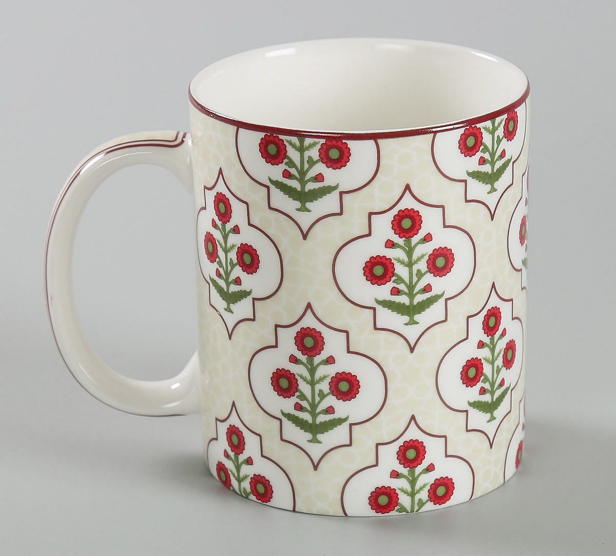 India Circus Grey Poppy Flower Coffee Mug