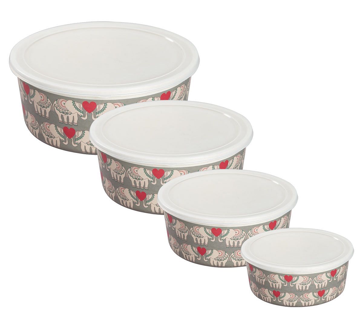 India Circus Heart Tusker Bamboo Container Set