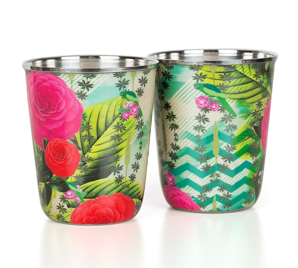 India Circus Herbs of Captivation Small Steel Tumbler Set of 2