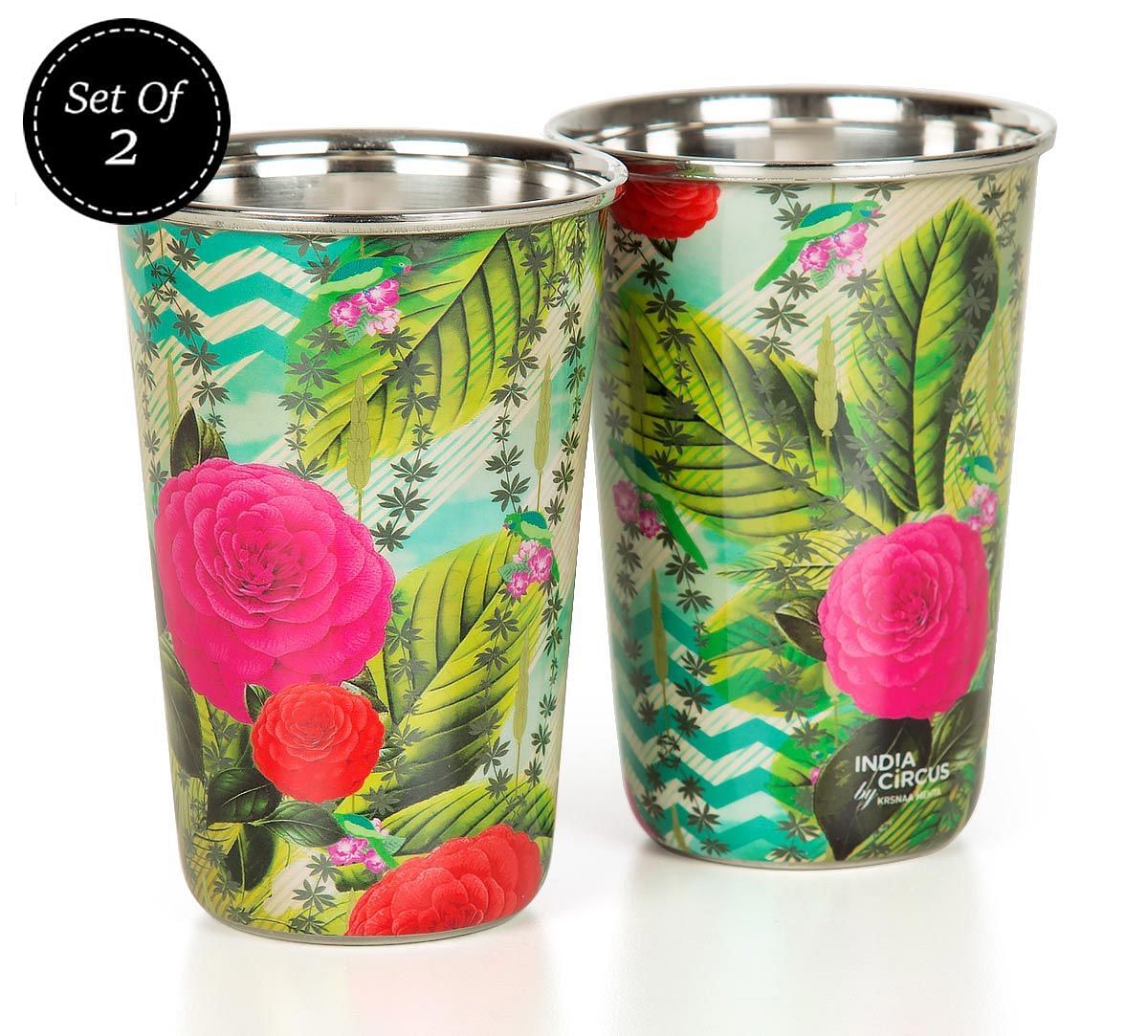 India Circus Herbs of Captivation Steel Tumbler Set of 2