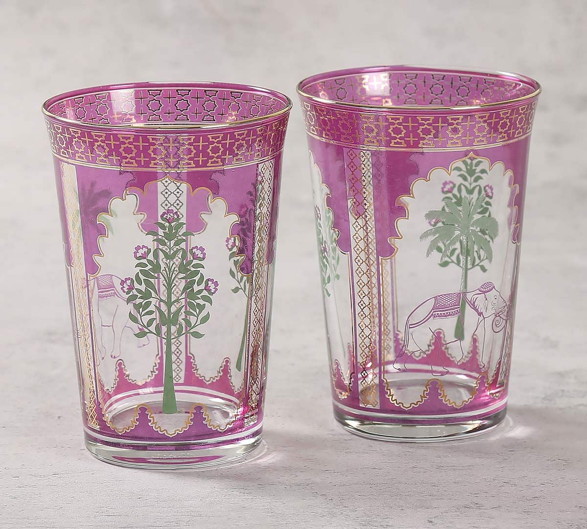 India Circus Jungle Miniature Glass Tumbler Set of 2