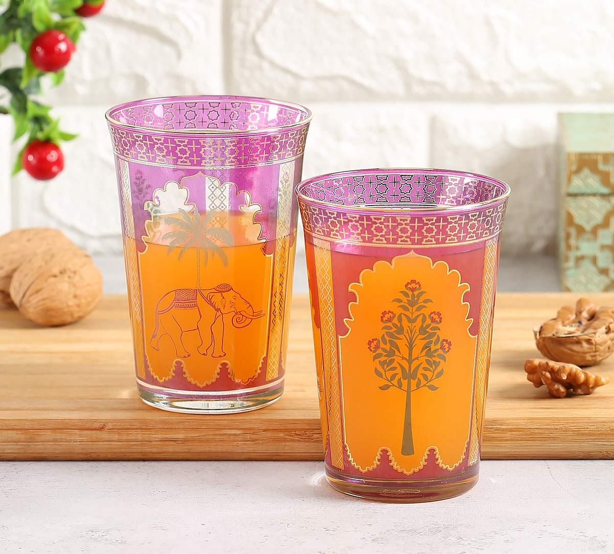 India Circus Jungle Miniature Glass Tumbler Set of 2