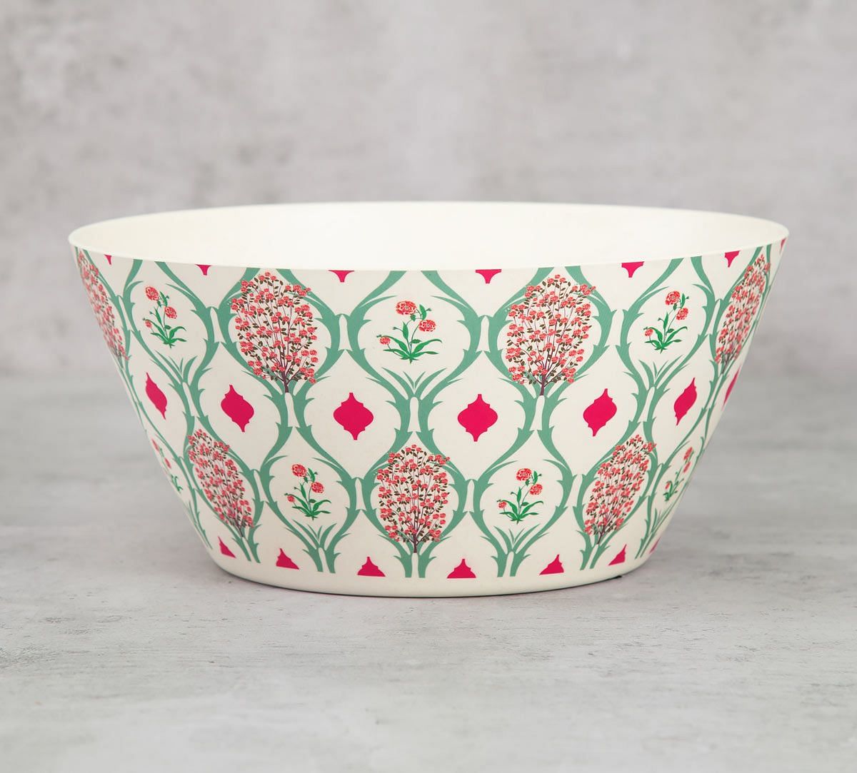 India Circus Lattice Blooms Bamboo Salad Bowl Set