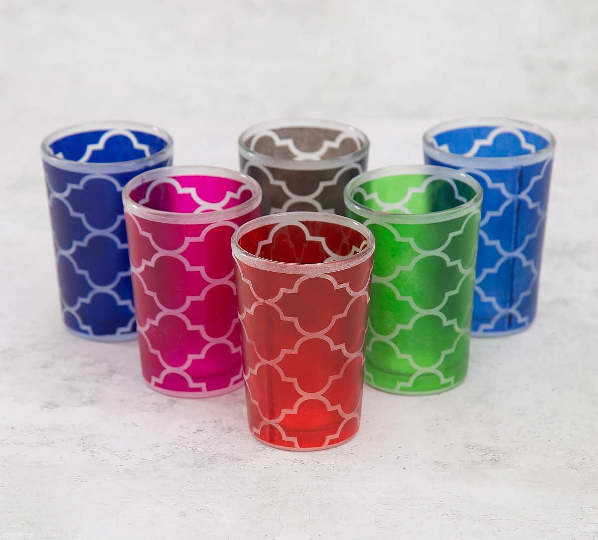 India Circus Lattice Decadence Moroccan Glasses Set of 6