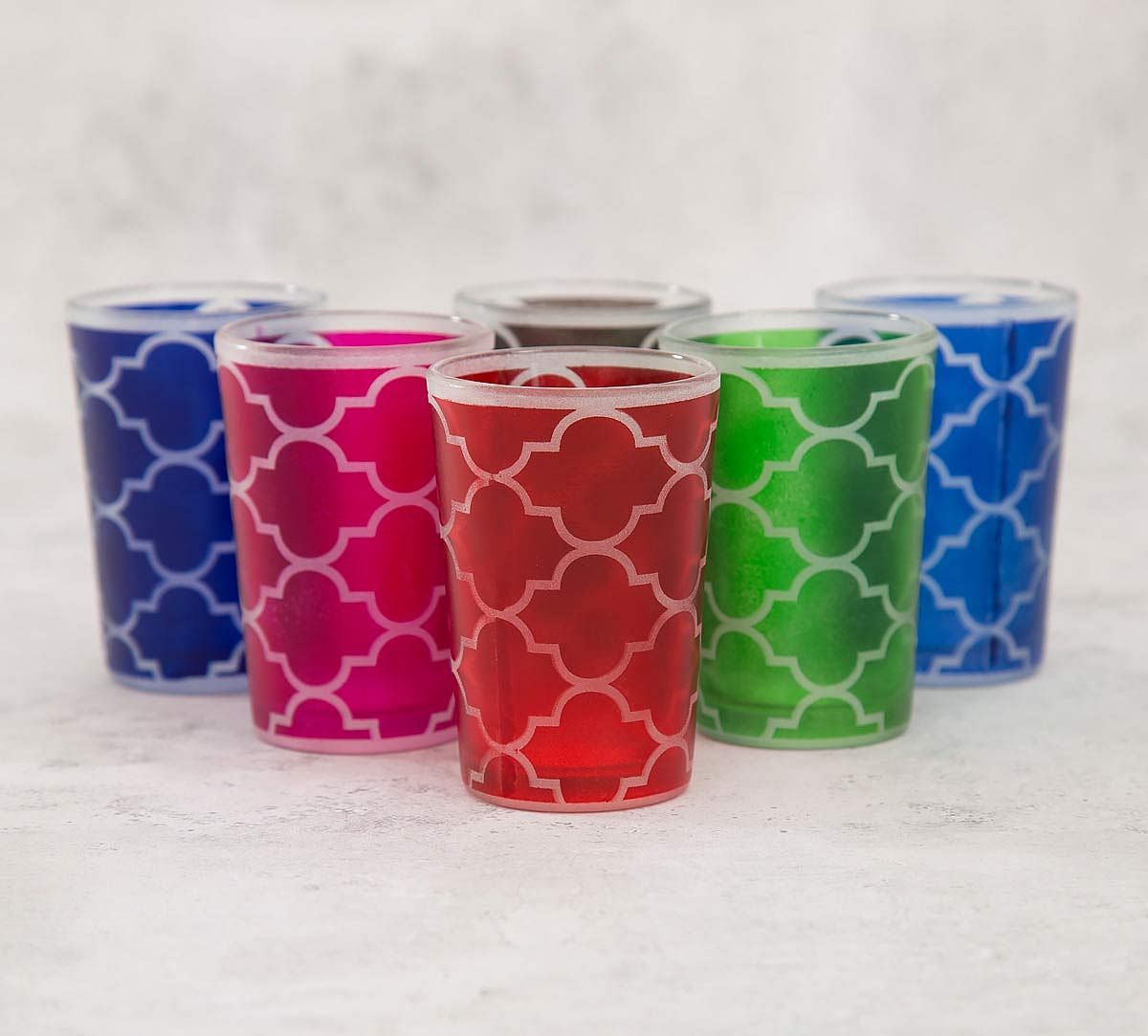 India Circus Lattice Decadence Moroccan Glasses Set of 6