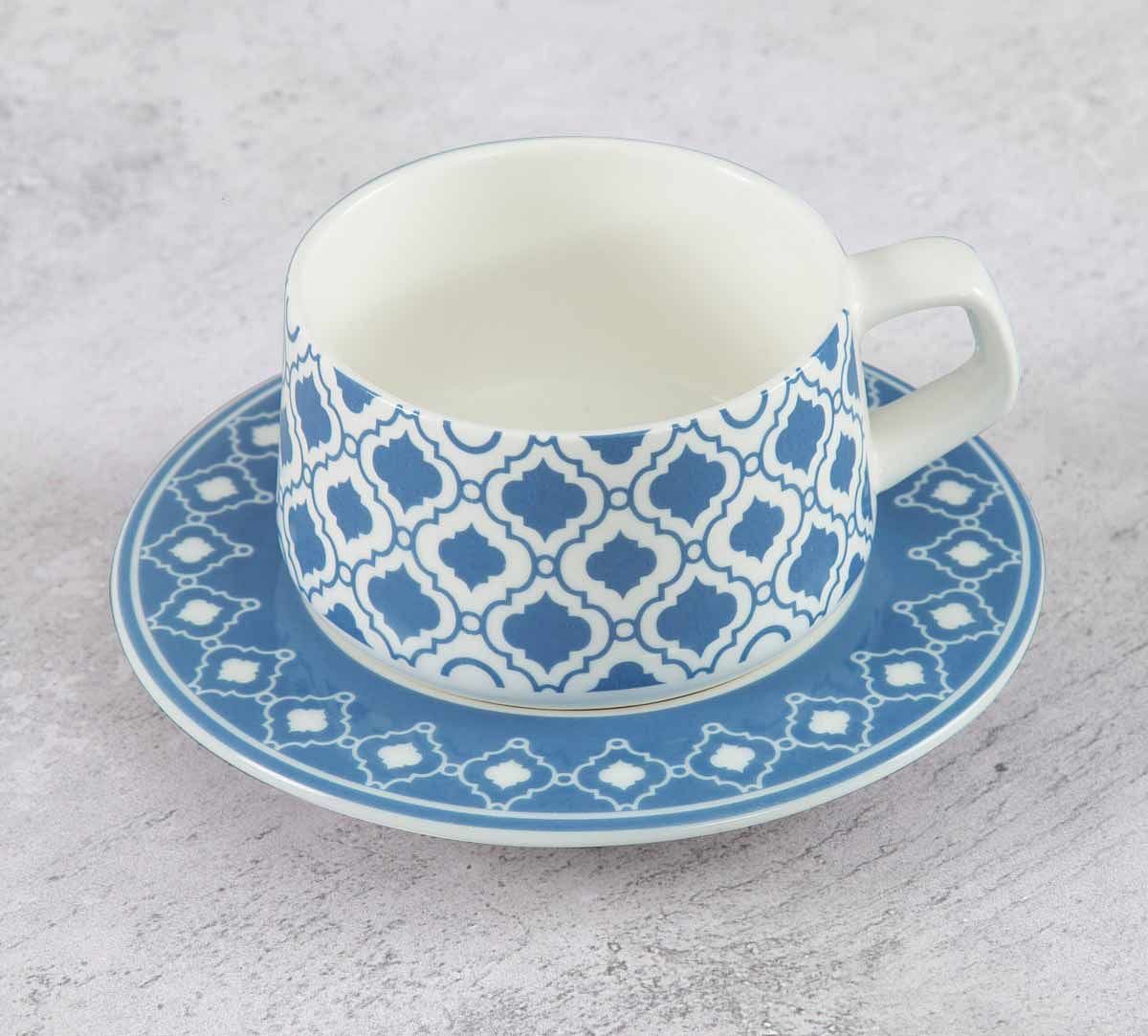 India Circus Lattice Fence Dining Extravaganza Cup and Saucer