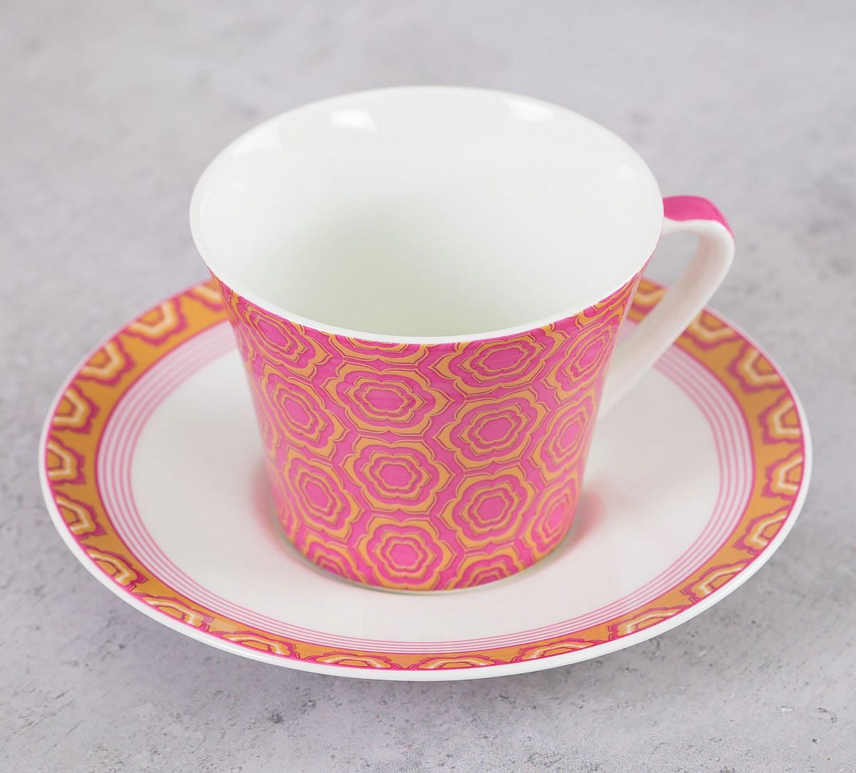 India Circus Lattice Lotus Cup & Saucer