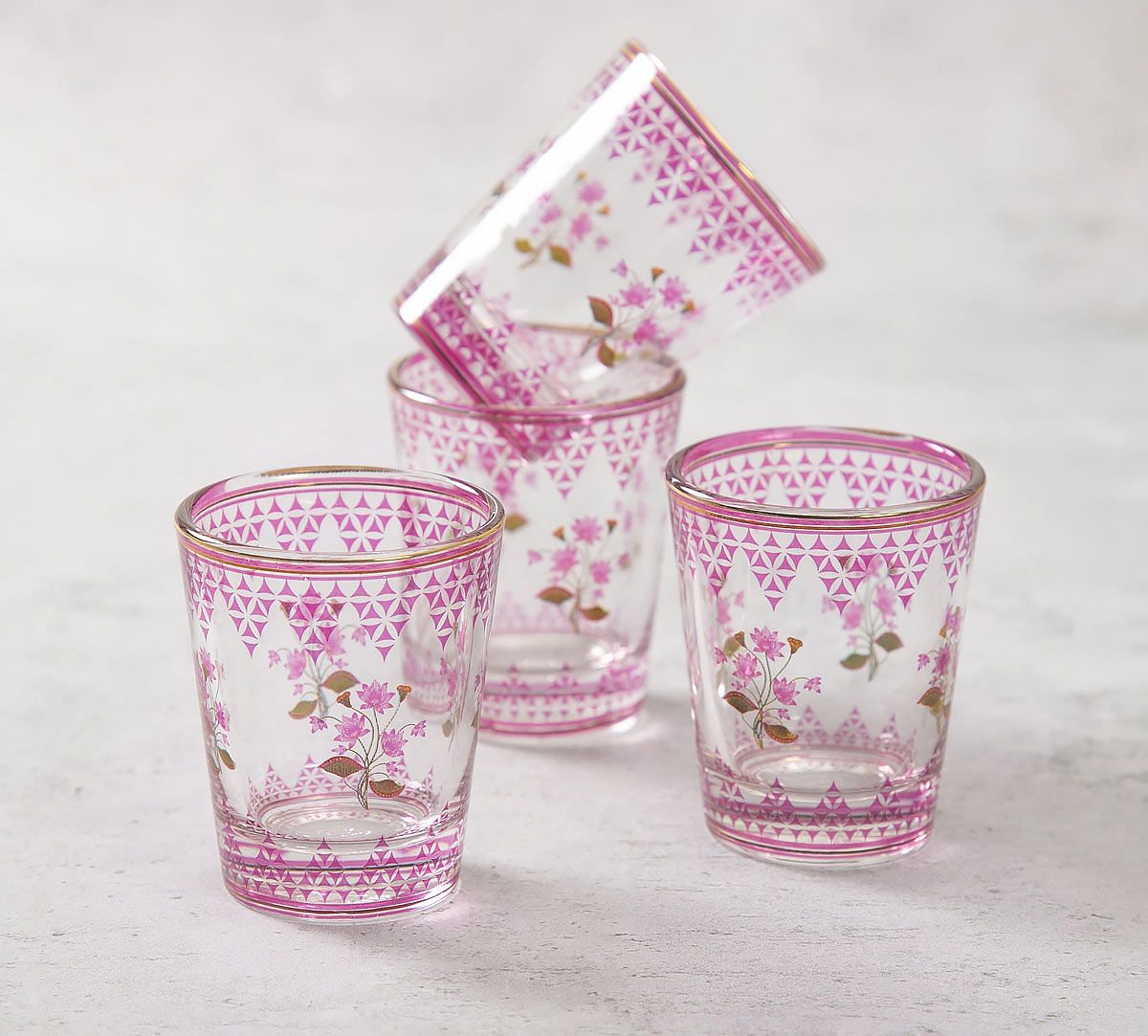 India Circus Lattice Lotus Shot Glass (Set of 4)