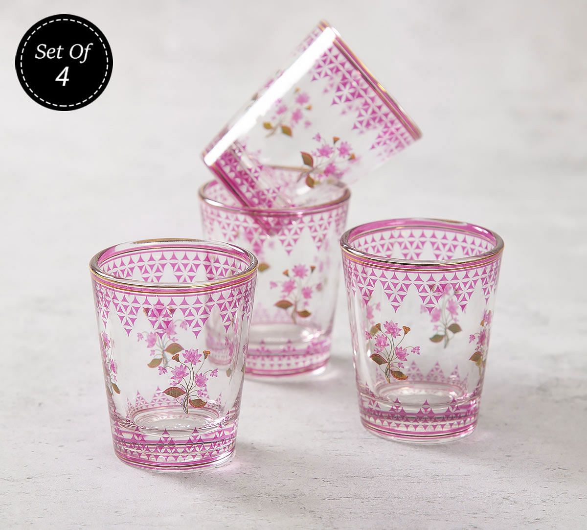 India Circus Lattice Lotus Shot Glass (Set of 4)