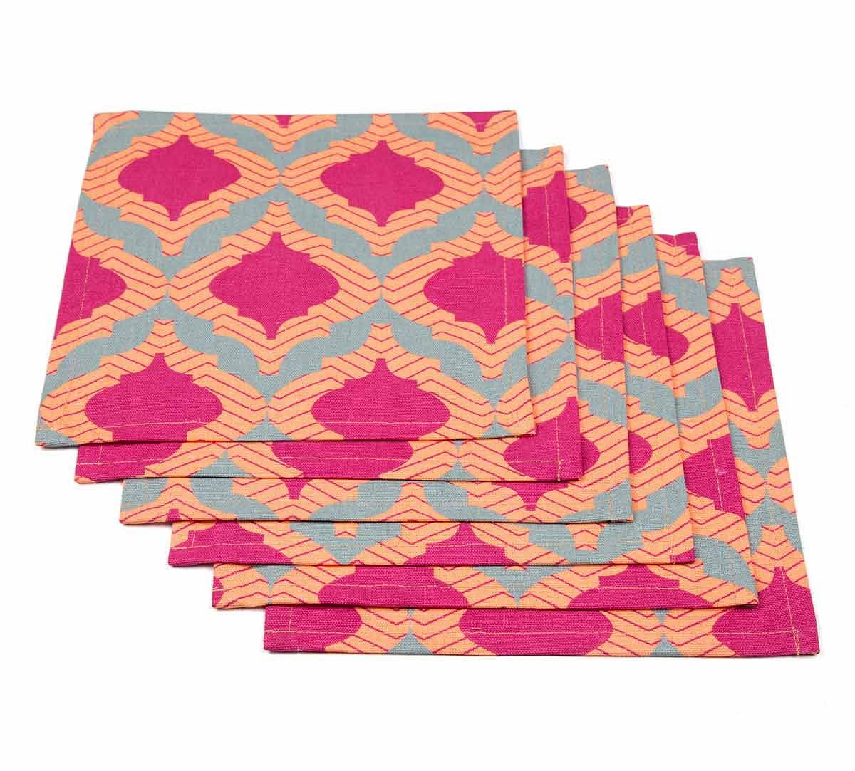 India Circus Lattice Practice Cocktail Napkins Set of 6