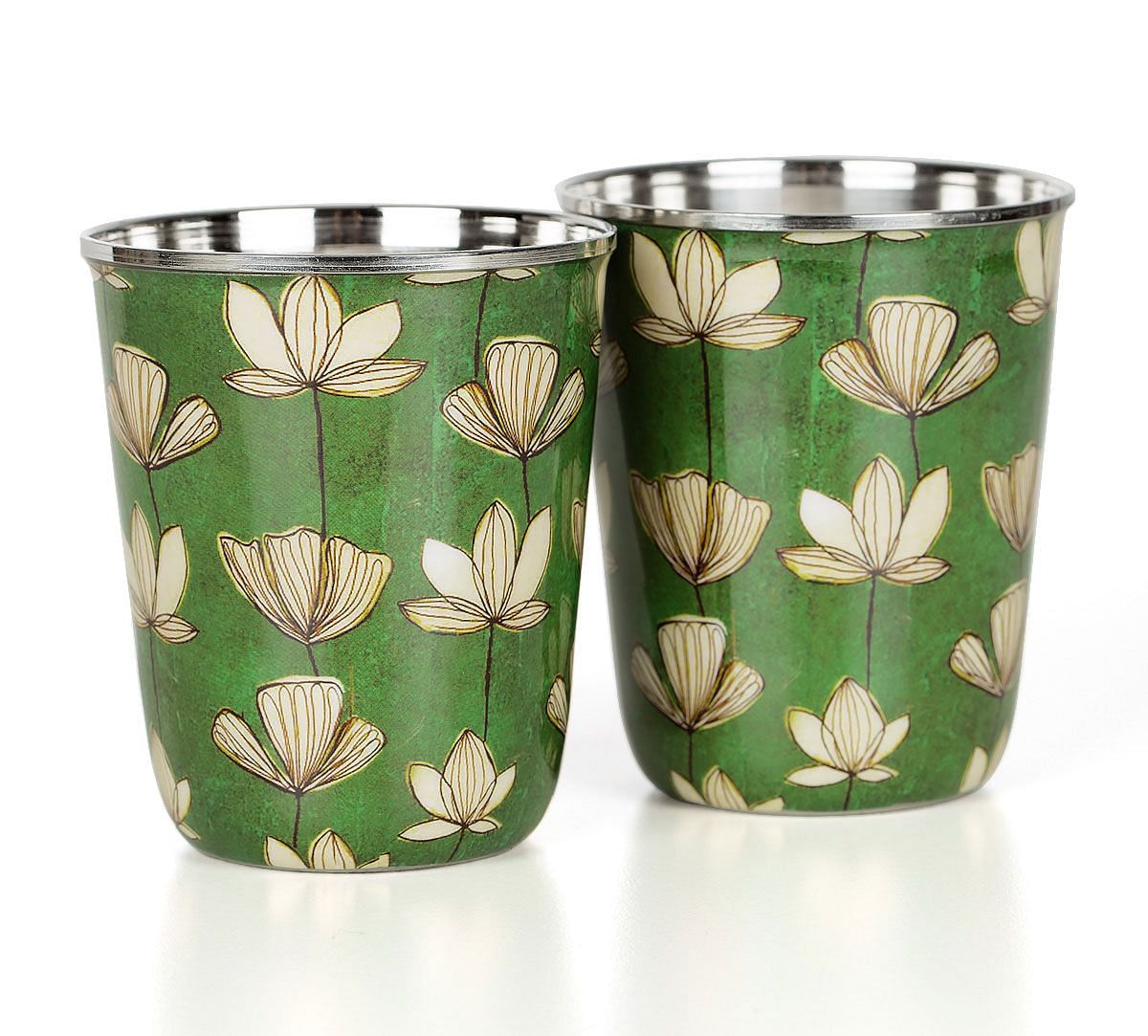 India Circus Lotus Pond Small Steel Tumbler Set of 2