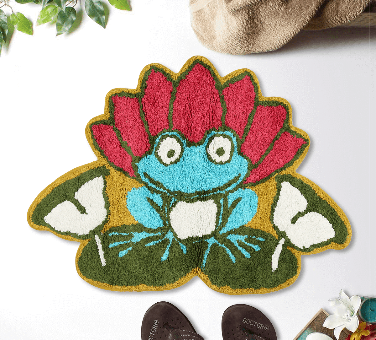 India Circus Lotus Toad Shape Bath Mat