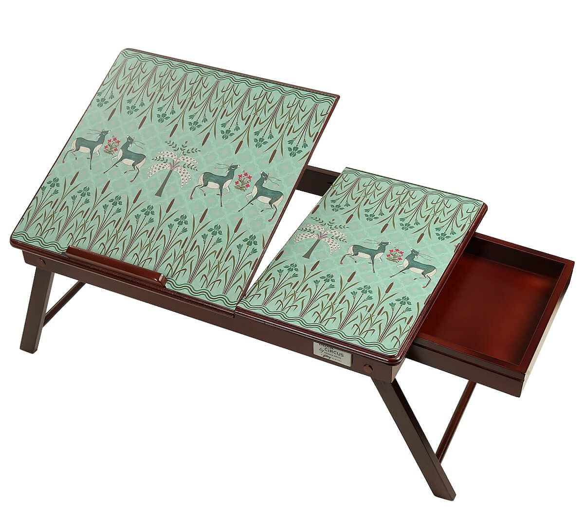 India Circus Mirroring Deer Garden Laptop Table