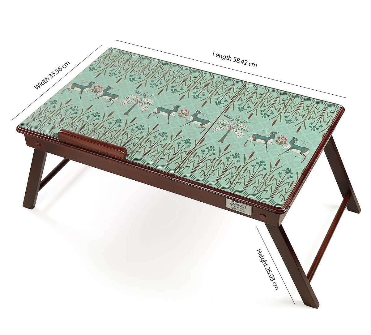 India Circus Mirroring Deer Garden Laptop Table