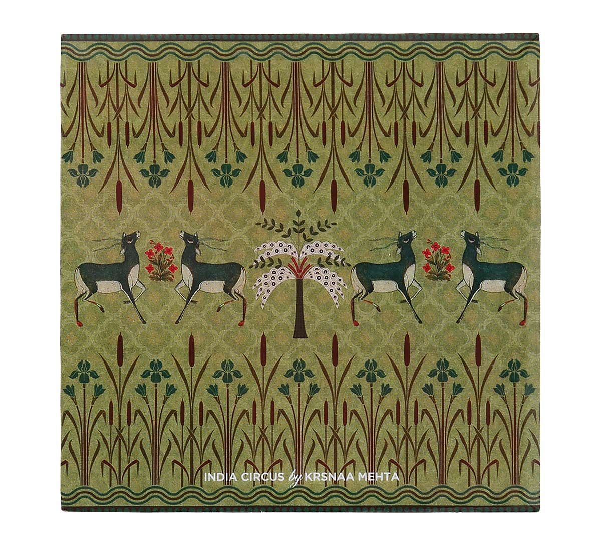 India Circus Mirroring Deer Garden MDF Table Coaster Set of 6
