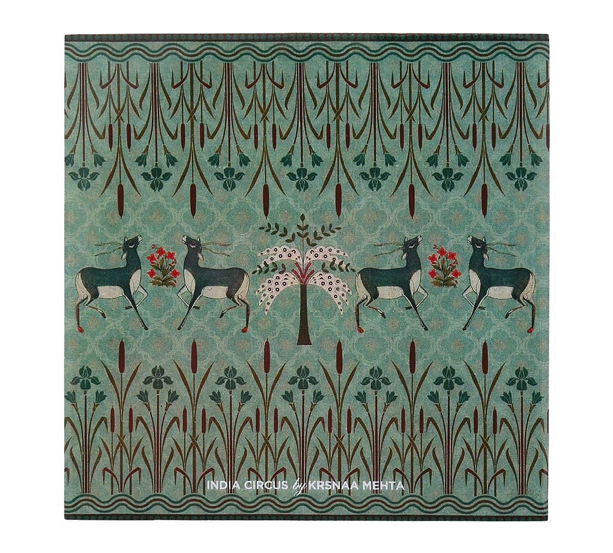 India Circus Mirroring Deer Garden MDF Table Coaster Set of 6