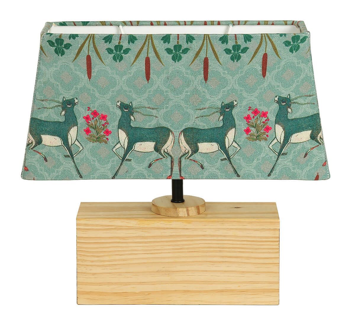 India Circus Mirroring Deer Garden Rectangle Lamp Shade