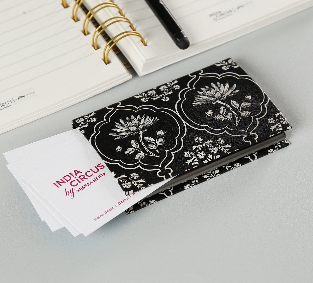 Monochrome Lotus Reiteration Visiting Card Holder