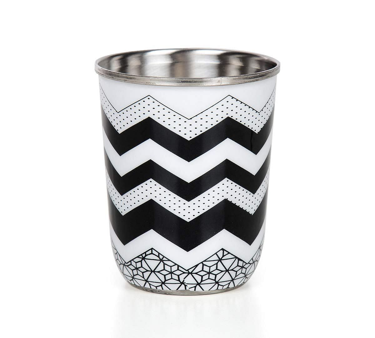 India Circus Monochrome Moonshine Steel Tumblers Set of 2