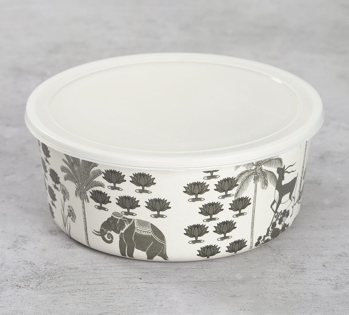 India Circus Monochrome Palatial Courtyard Bamboo Container Set