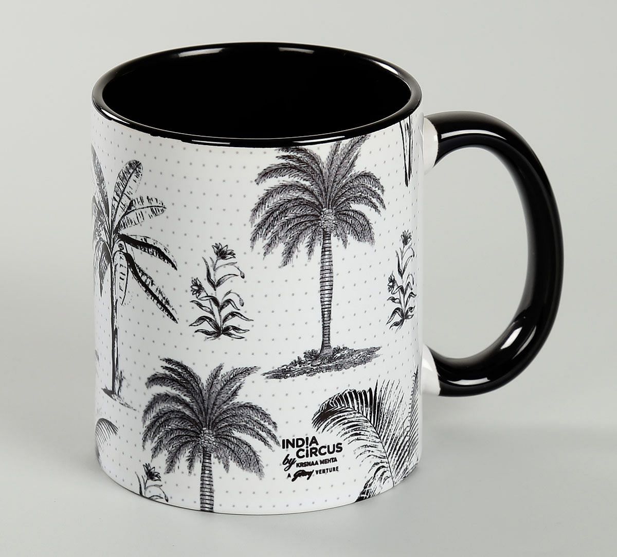 India Circus Monochrome Palms Coffee Mug