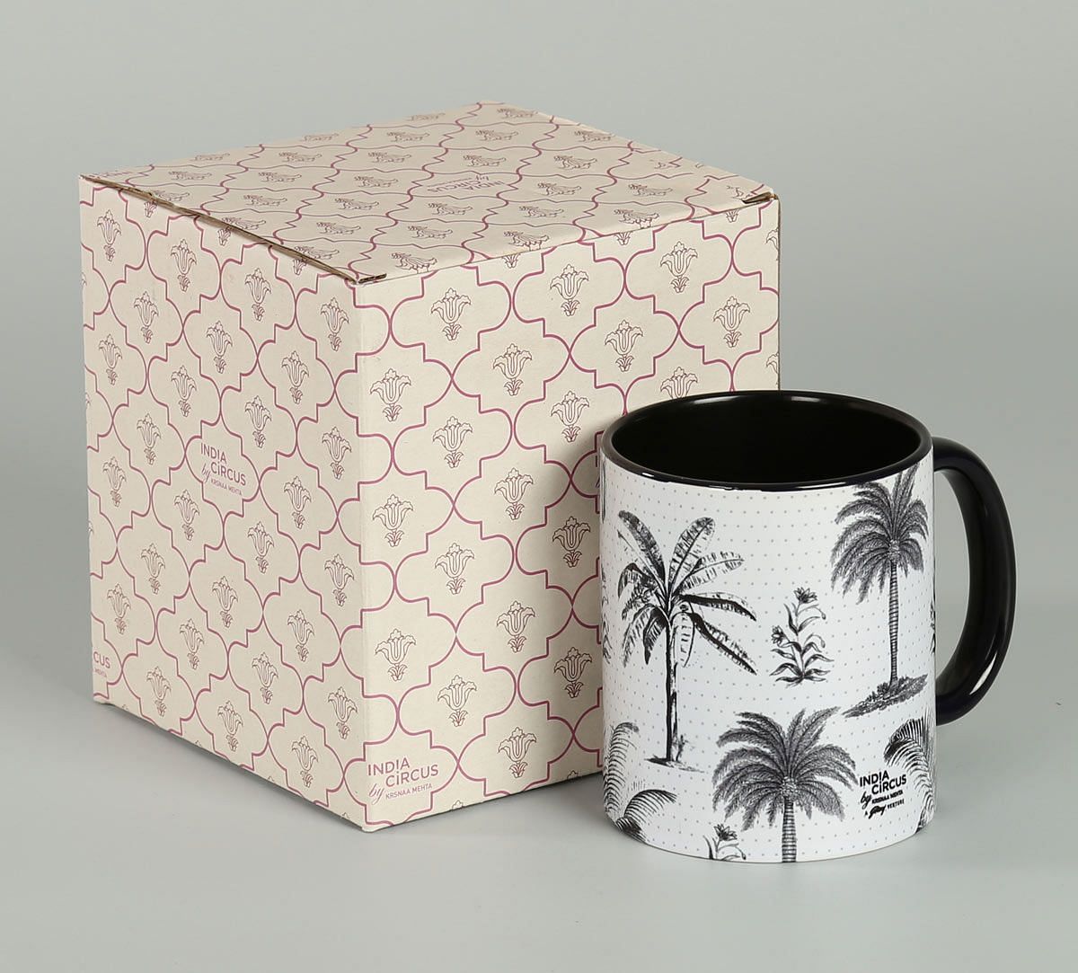 India Circus Monochrome Palms Coffee Mug