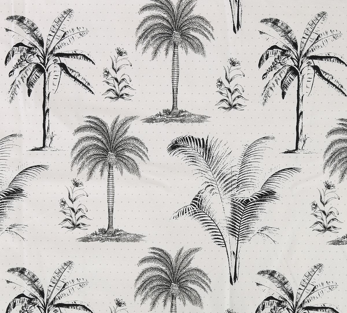 India Circus Monochrome Palms Window Curtain