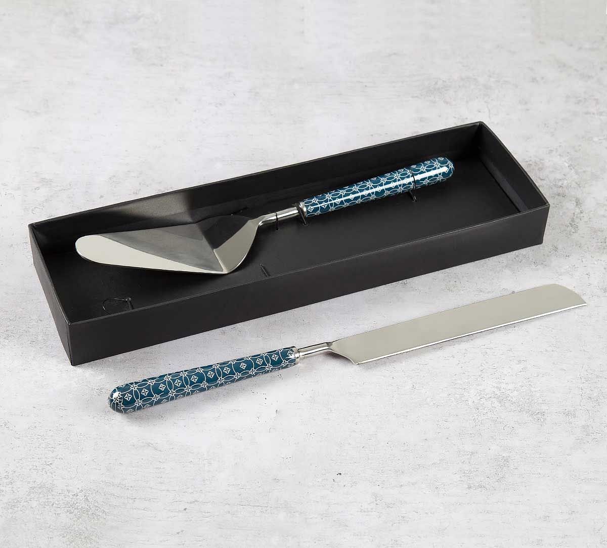 India Circus Moribund Geometry Cake Cutter and Server Set of 2