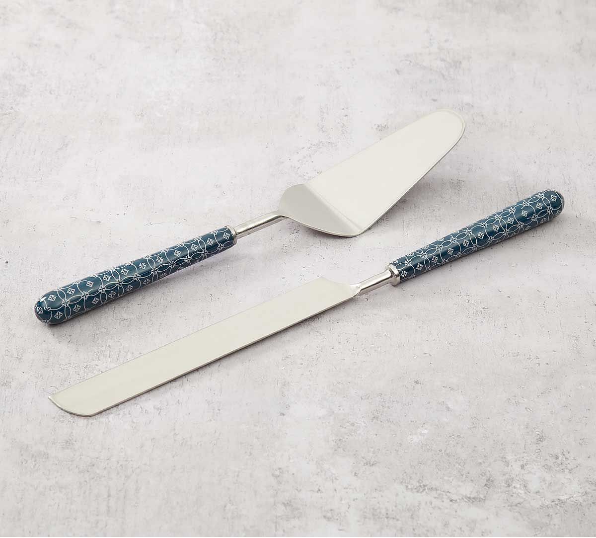 India Circus Moribund Geometry Cake Cutter and Server Set of 2
