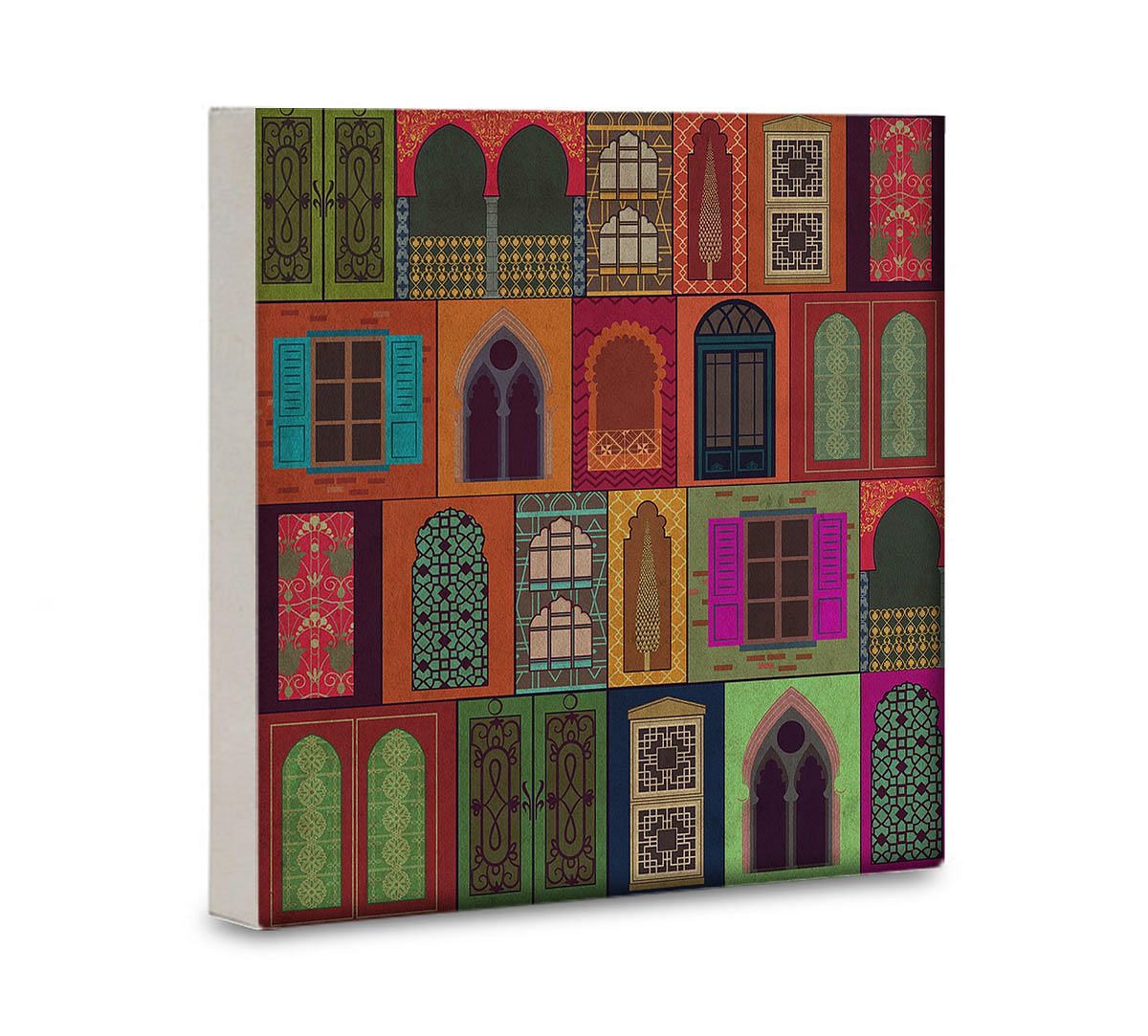 India Circus Mughal Doors Reiteration 16x16 and 24x24 Canvas Wall Art