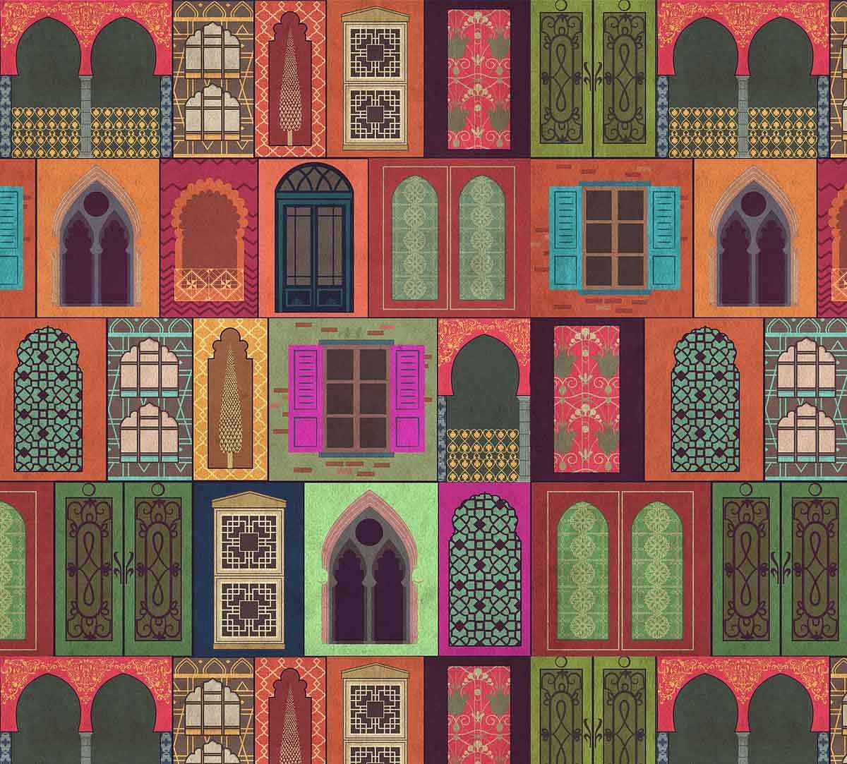 India Circus Mughal Doors Reiteration Gift Wrapping Paper