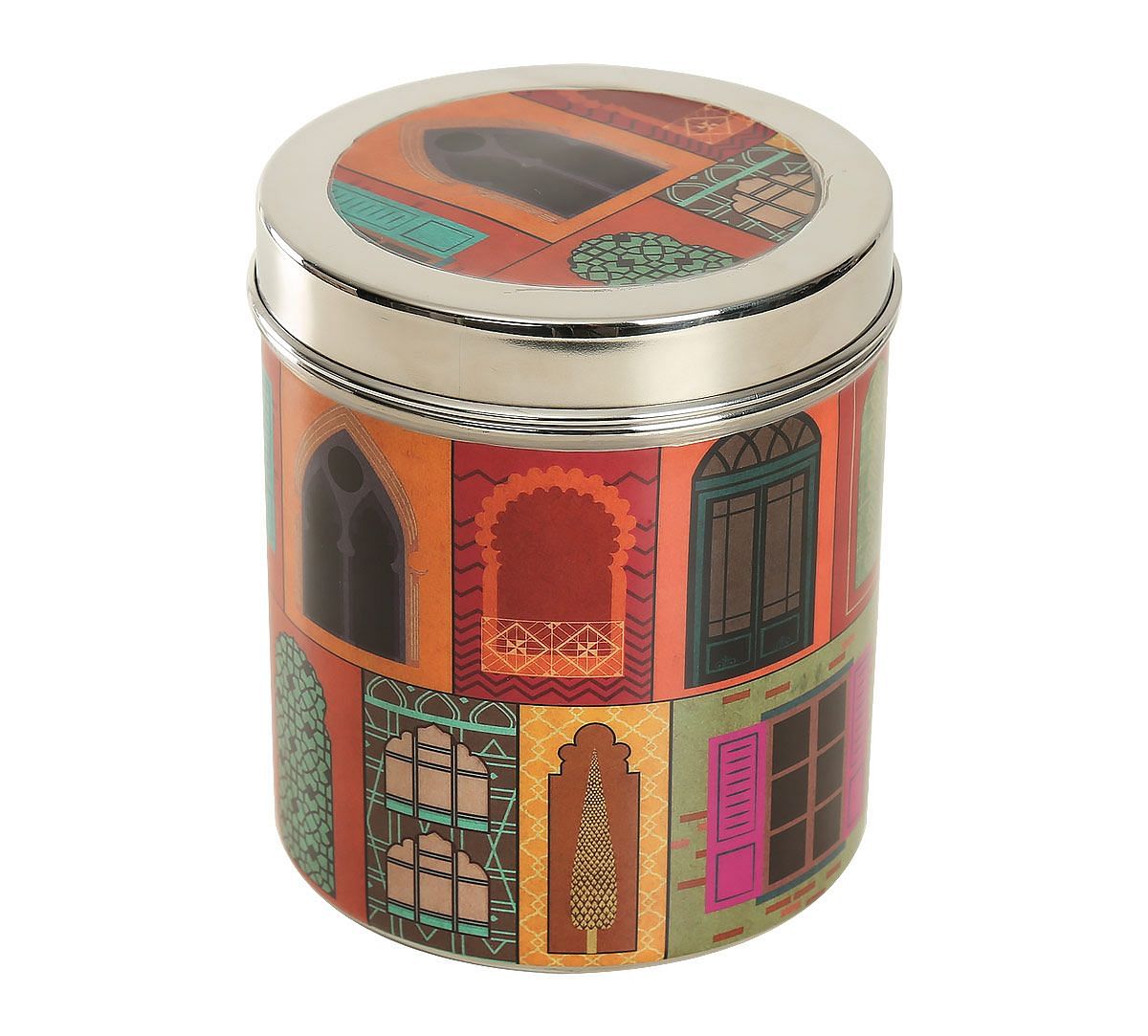 India Circus Mughal Doors Reiteration Steel Container (Set of 3)