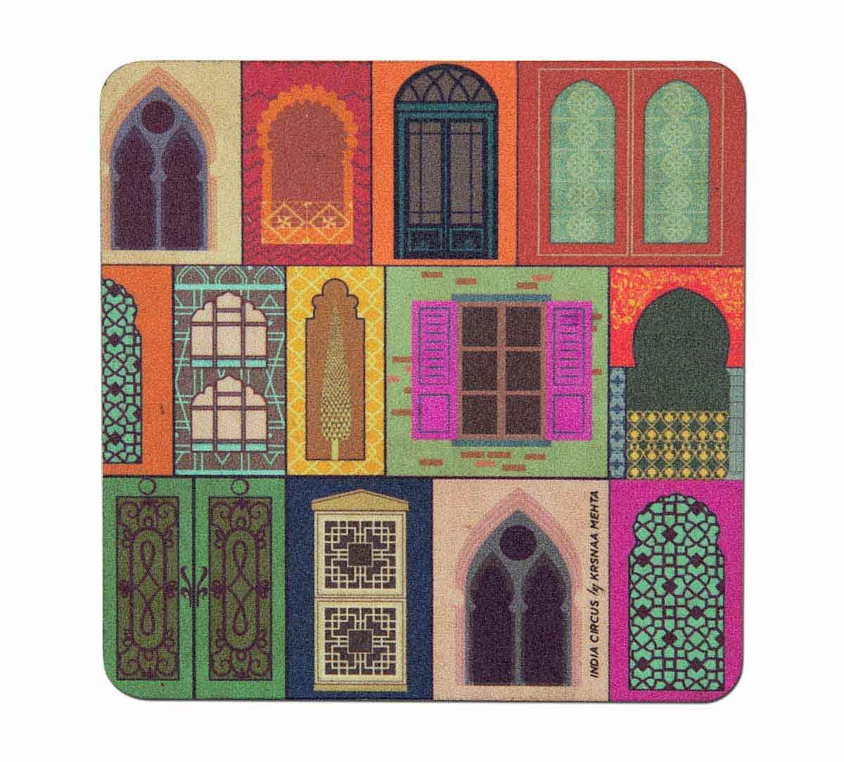 India Circus Mughal Doors Reiteration Table Coaster Set of 6