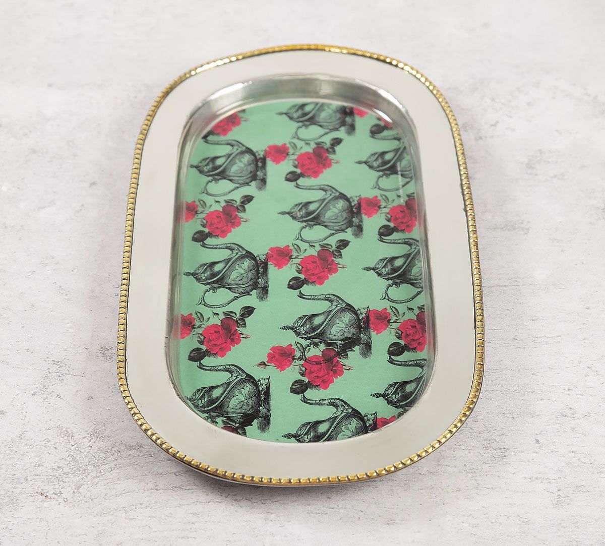India Circus Mystic Rose Kettles Steel Serving Tray