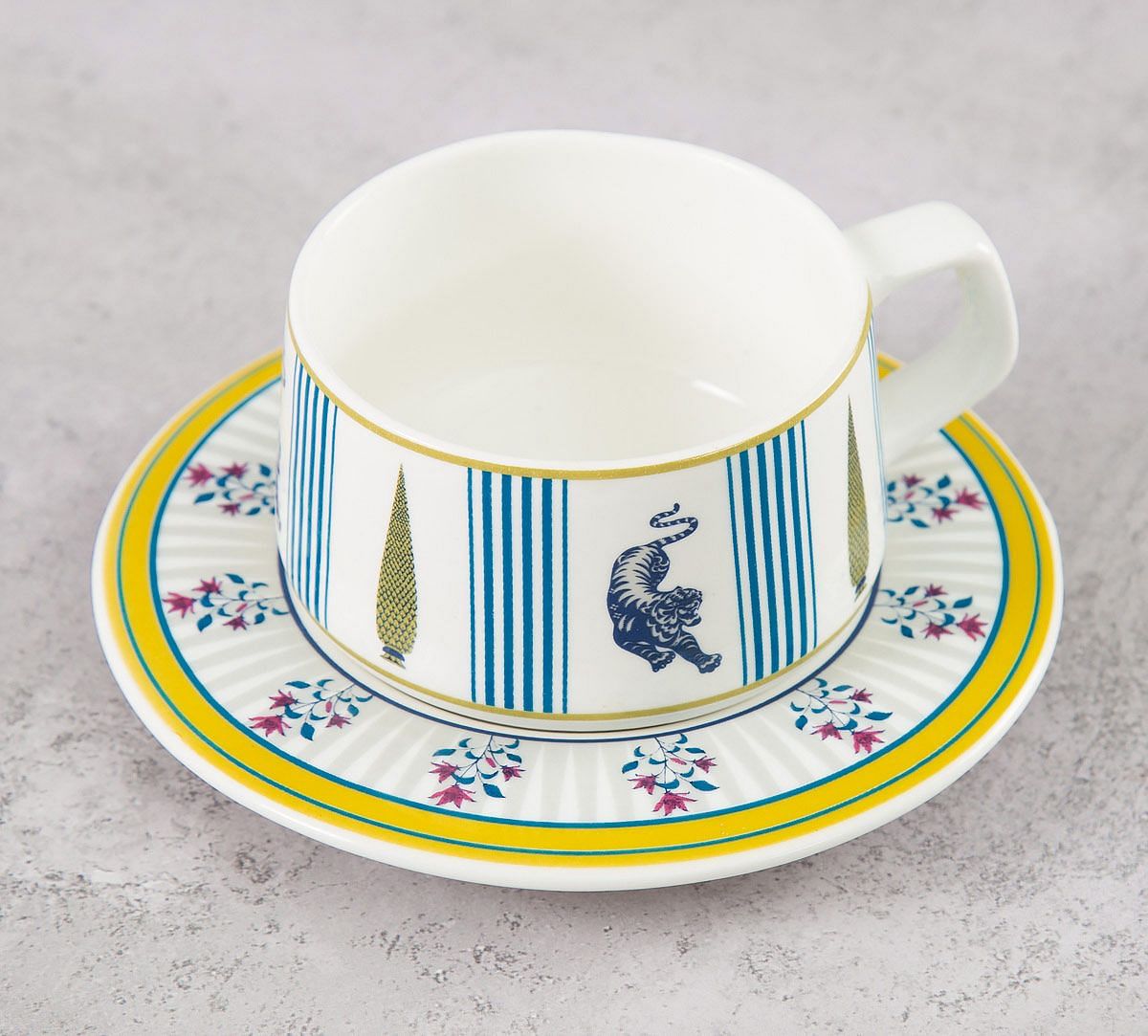 India Circus Mystical Garden Cup and Saucer (Set of 6)