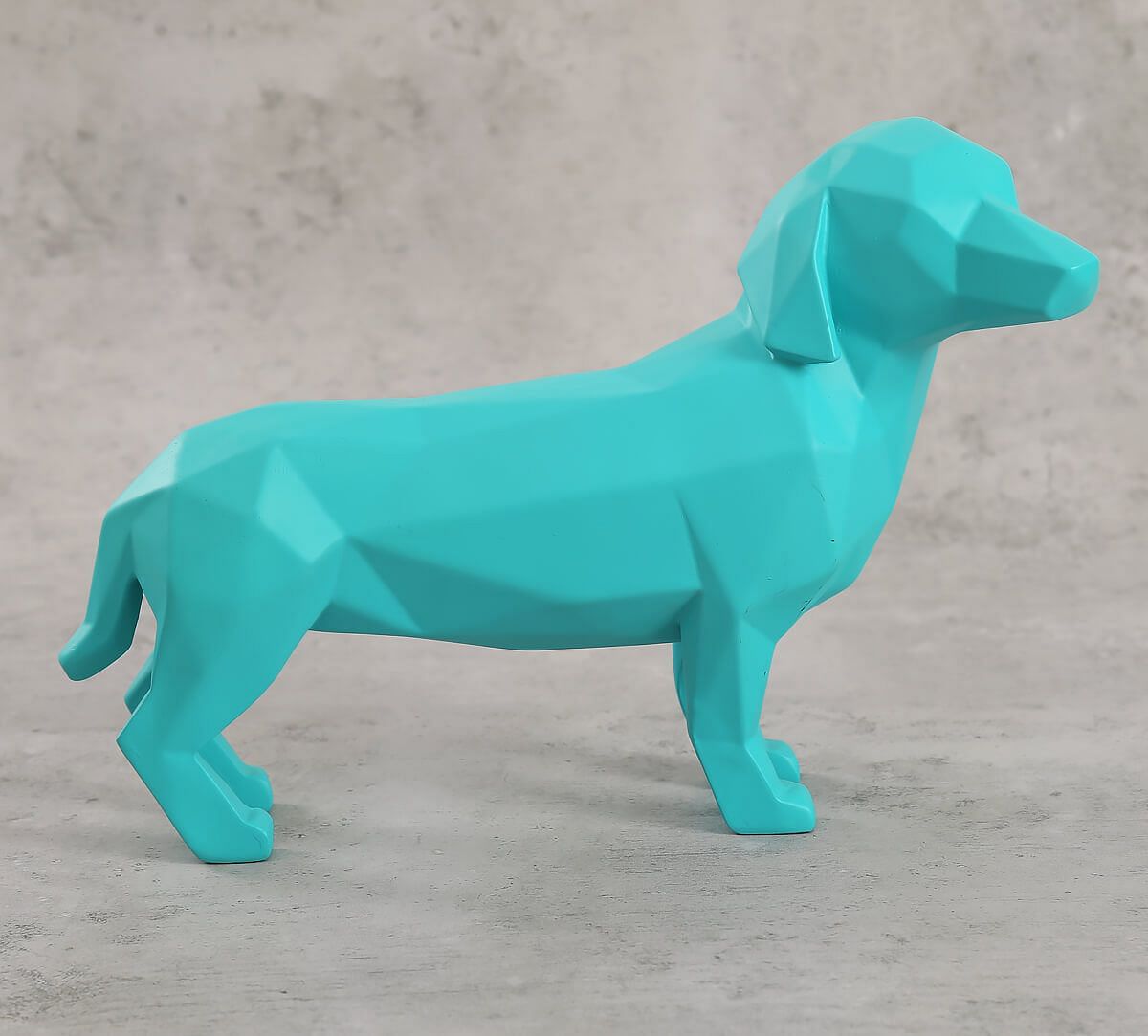 India Circus Neon Blue Dachshund Figurine